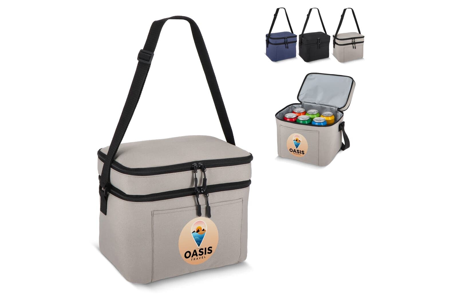 600D gerecycled PET koeltas met twee vakken 30 x 20 x 24 cm 12 L 1