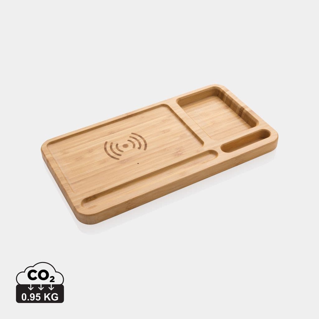 Bamboe bureau-organizer 10W draadloze oplader 1