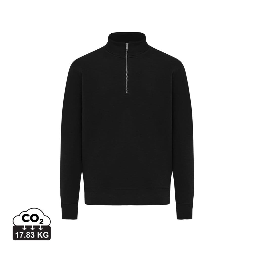 IQONIQ Elgon gerecycled katoen sweater met kwartritssluiting 1