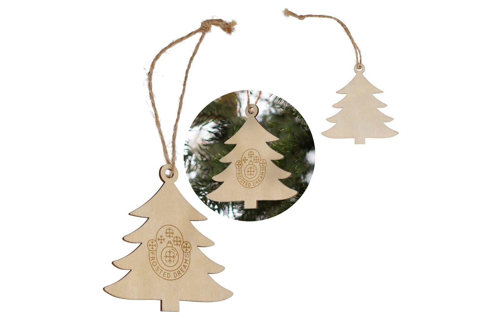 Houten kerstornament kerstboom 1
