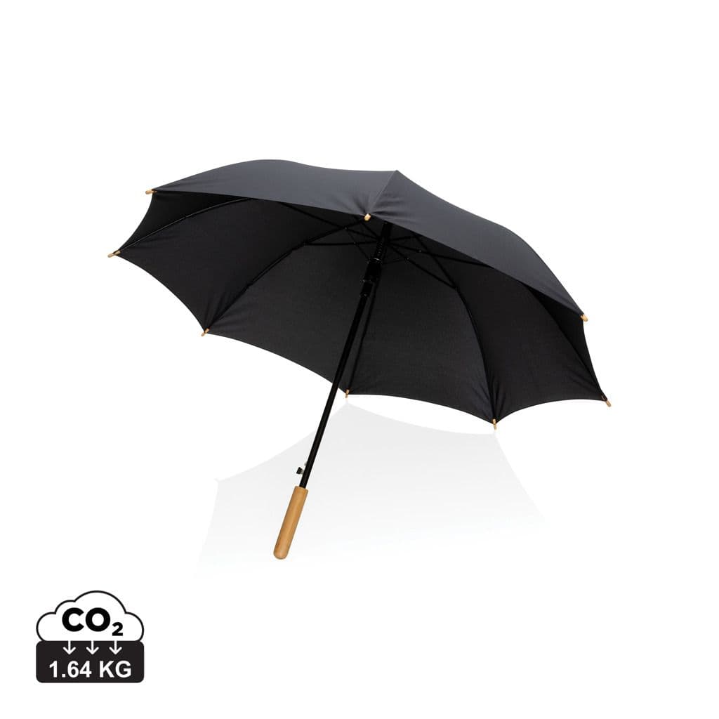 23" Impact AWARE™ RPET 190T auto open bamboe paraplu 1