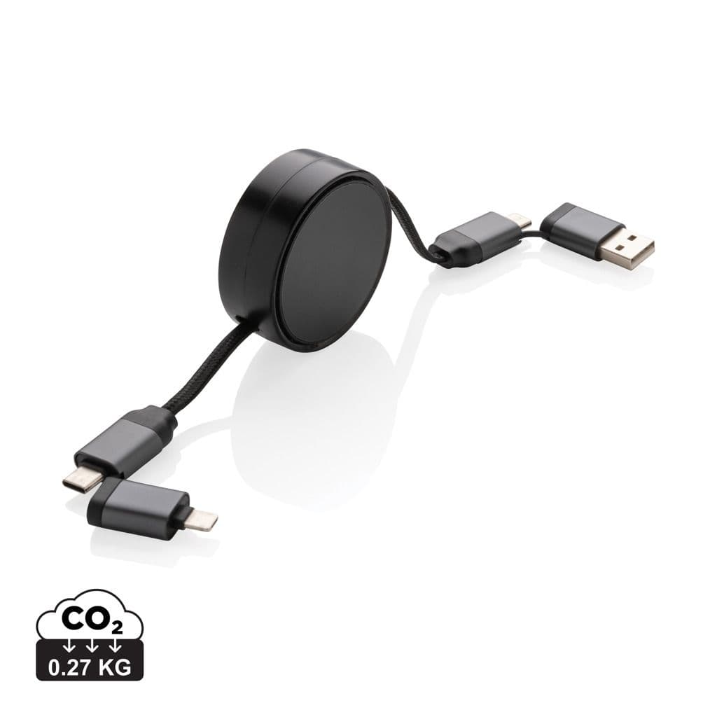 Terra RCS gerecycled aluminium uittrekbare 60W 6-in-1-kabel 1
