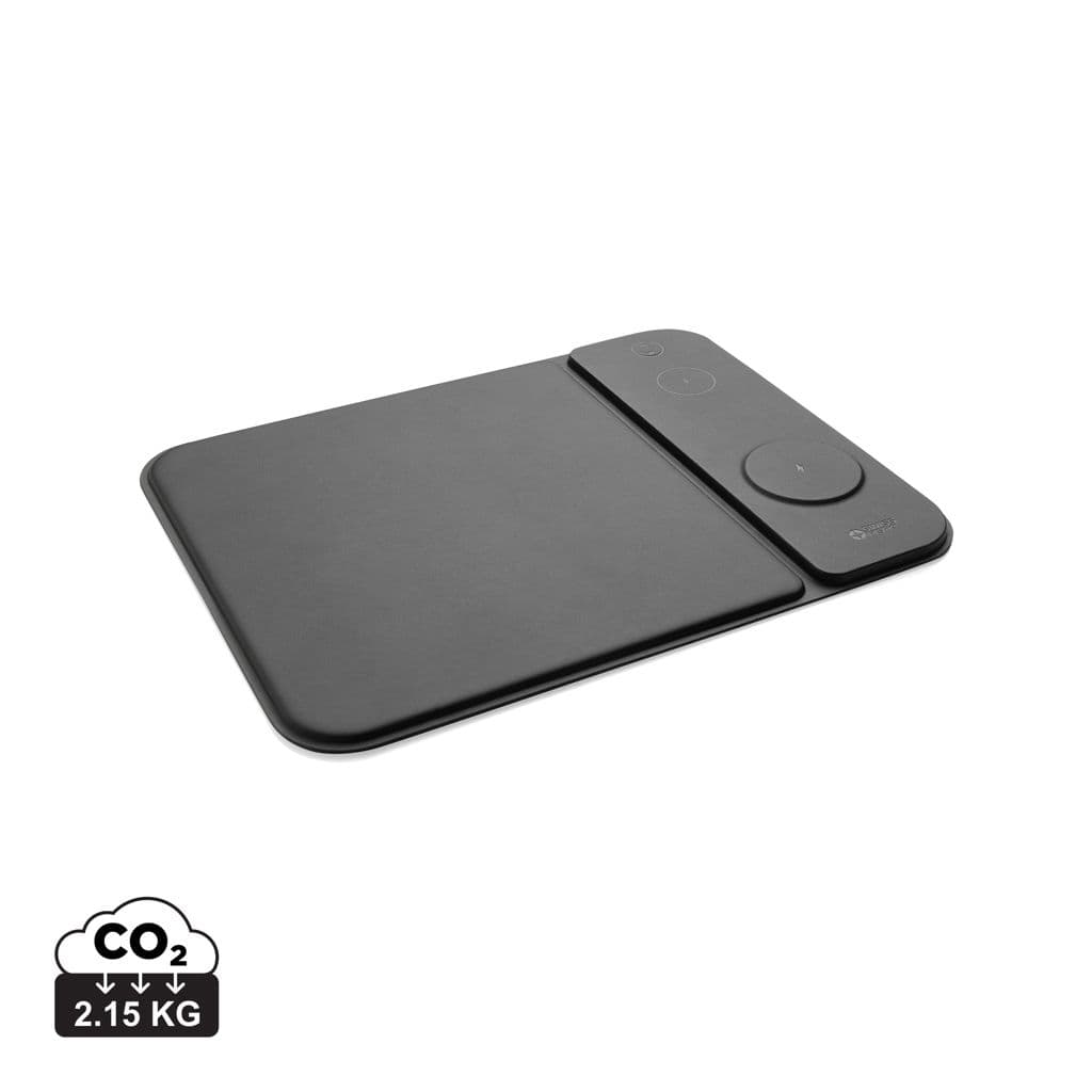 Swiss Peak RCS gerecycled PU 15W 3-in-1 oplaadmuismat 1