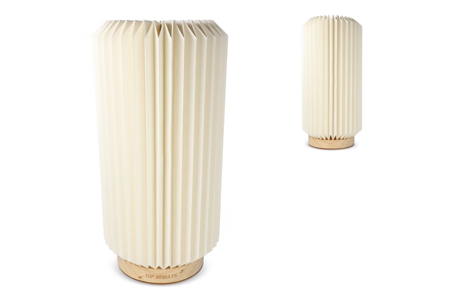 Coollux vouwbare papieren LED lamp Aurora Tall op houten voet, 32cm 1