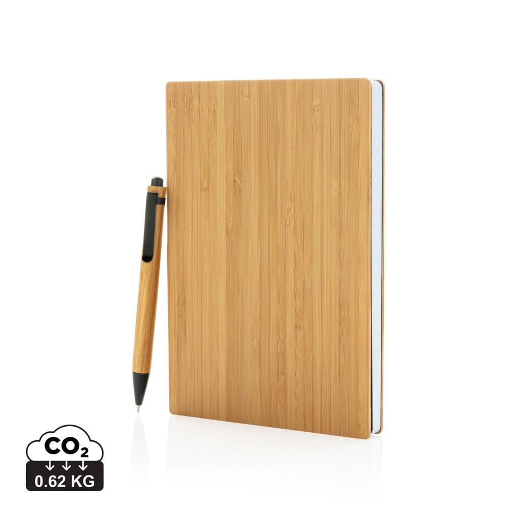 A5 Bamboe notitieboek & pen set 1