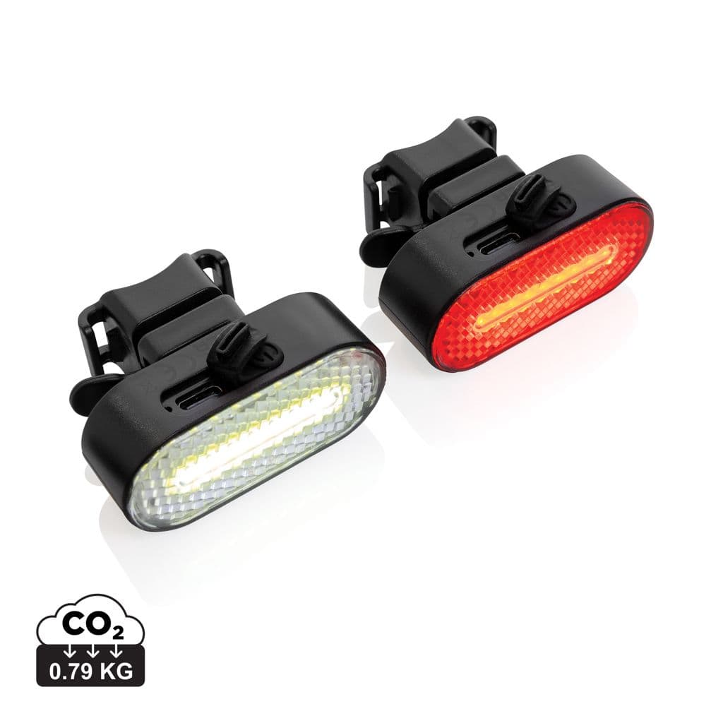 Lumino RCS rplastic USB-oplaadbare fietslamp set 1