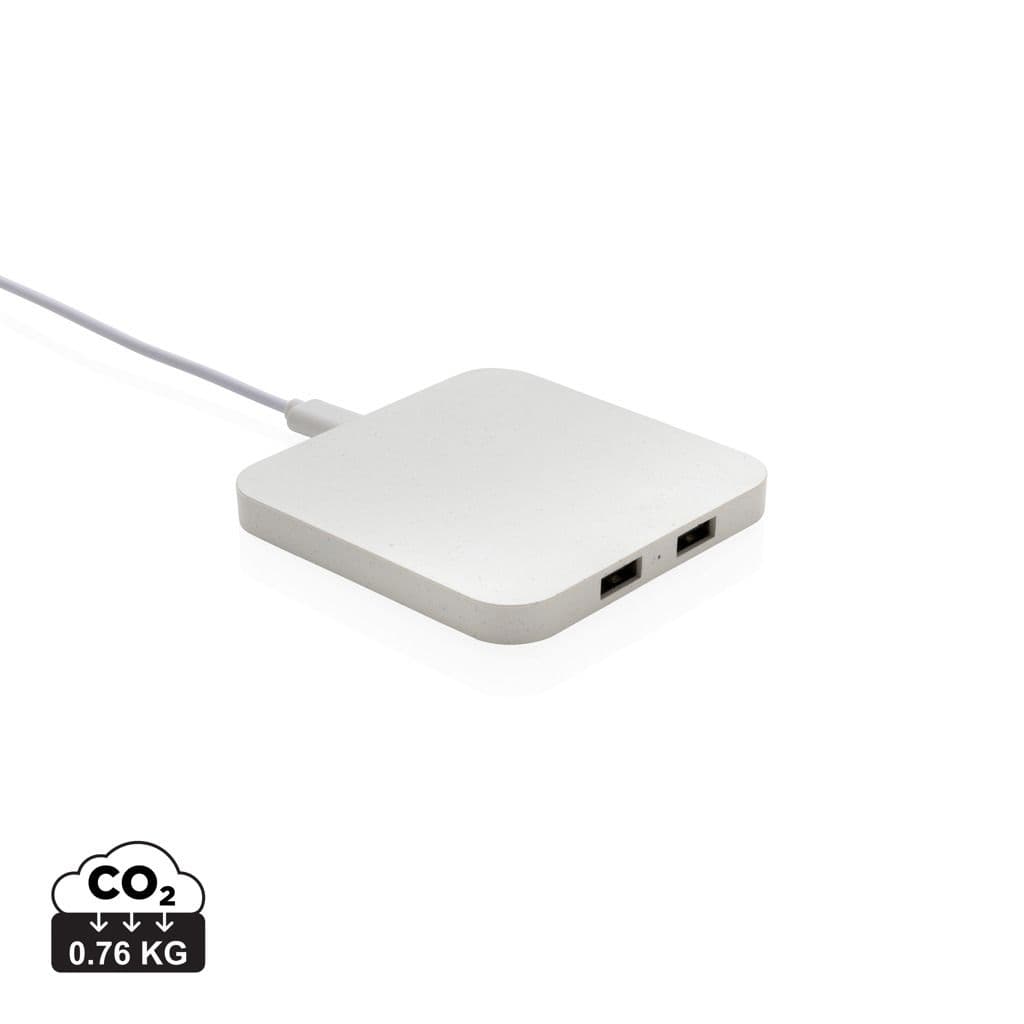 RCS gerecycled plastic 10W draadloos oplader met USB-poorten 1