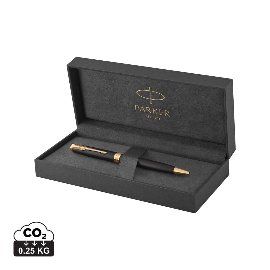 Parker SONNET balpen, Matzwart met palladium rand. 1