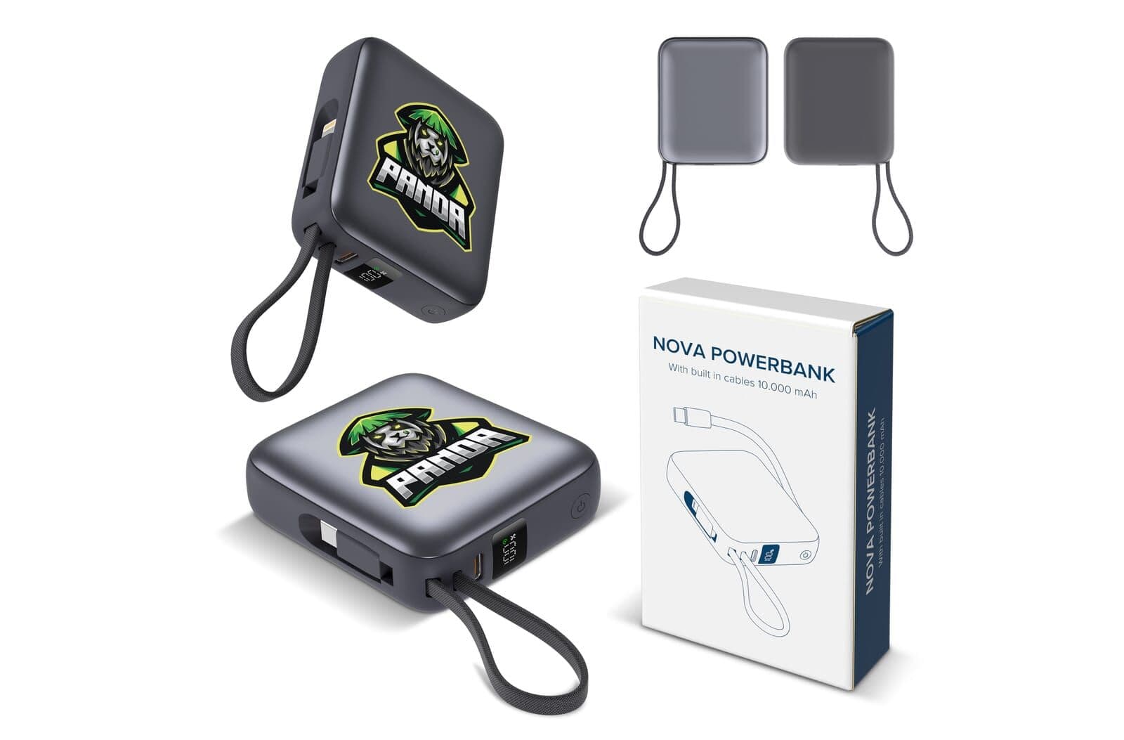 Nova Powerbank 22.5W Power Delivery met ingebouwde kabels 10000 mAh 1