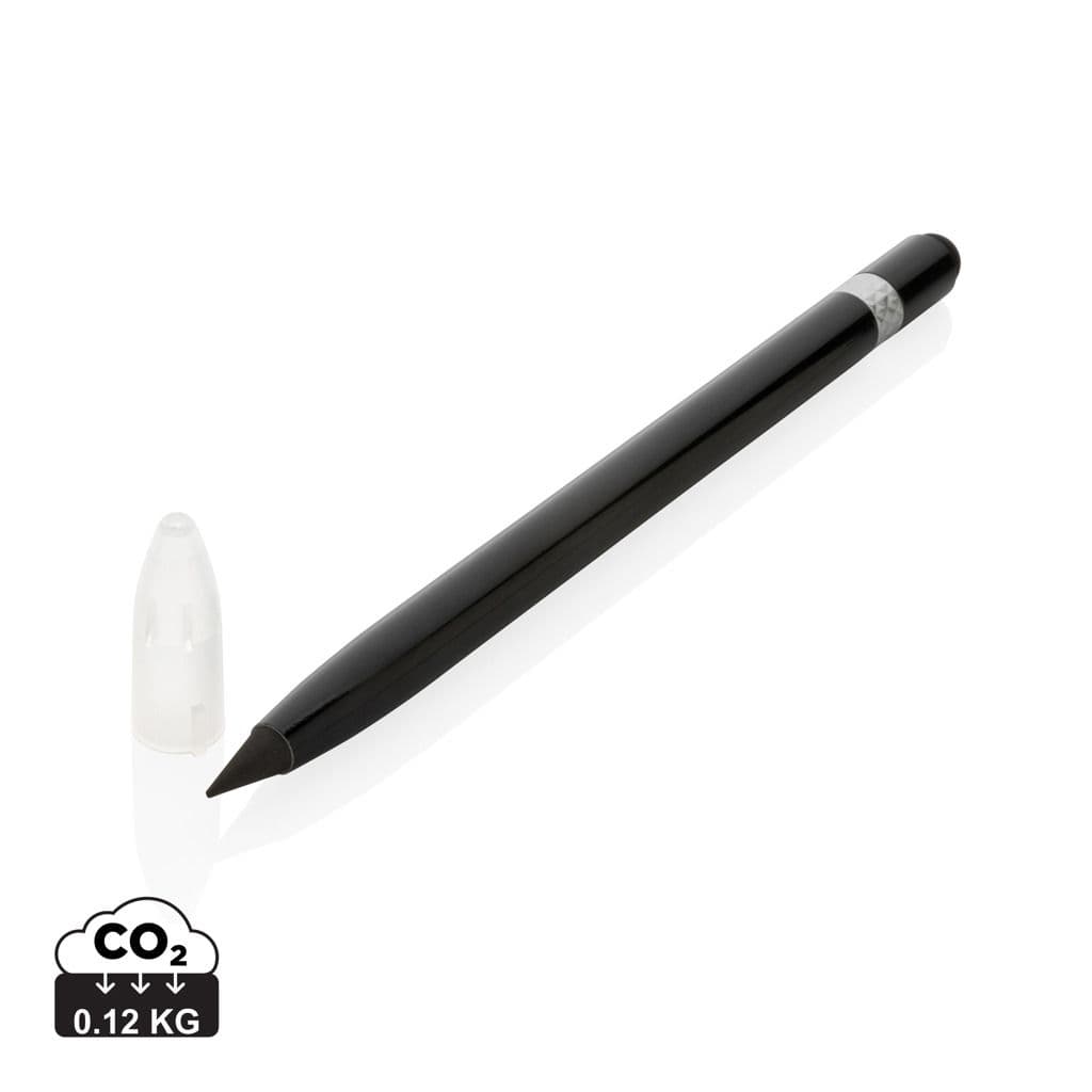 Aluminium inktloze pen met gum 1