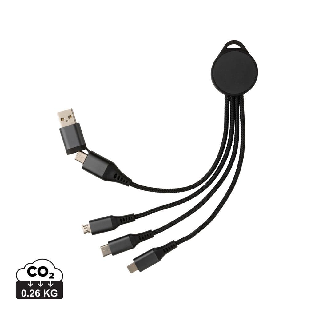 Terra RCS recycled aluminium 6-in-1 oplaadkabel 1