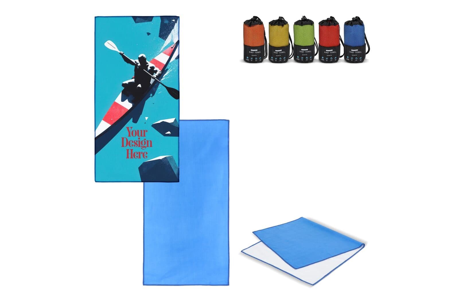 R-PET sneldrogende sport handdoek 40x80cm met etui (200g/m²) sublimatie 1
