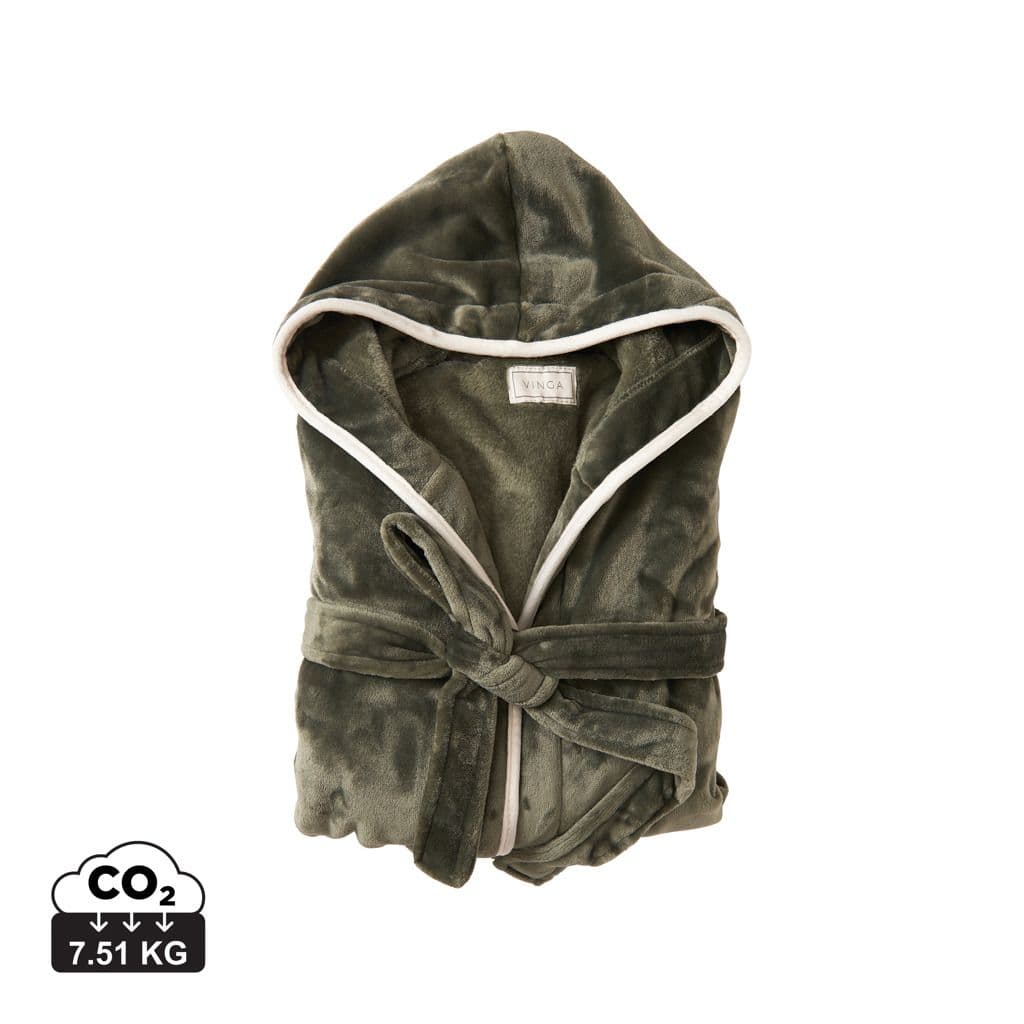VINGA Louis luxe pluche RPET badjas maat S/M 1