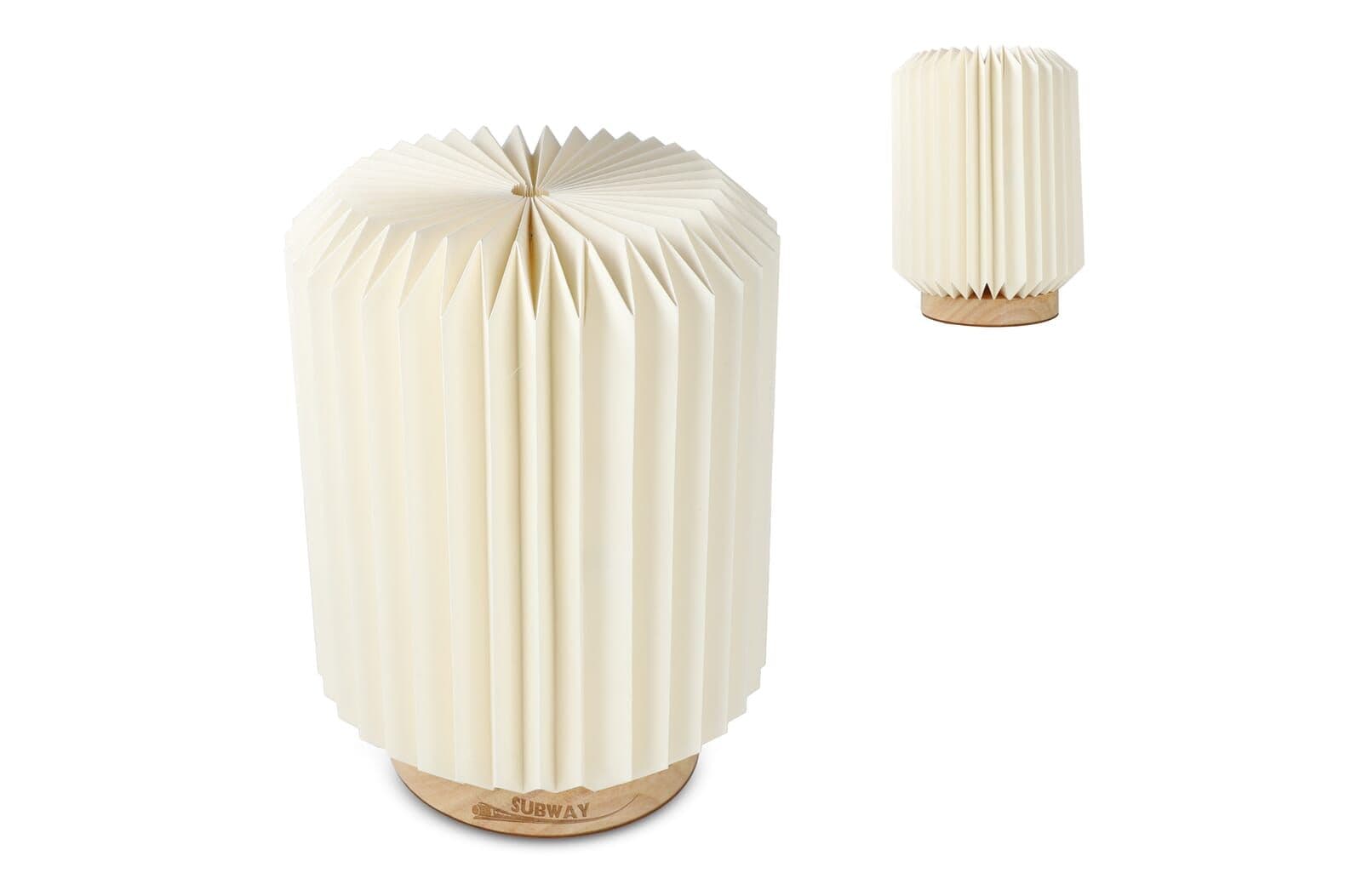 Coollux vouwbare papieren LED lamp Aurora op houten voet, 22cm 1