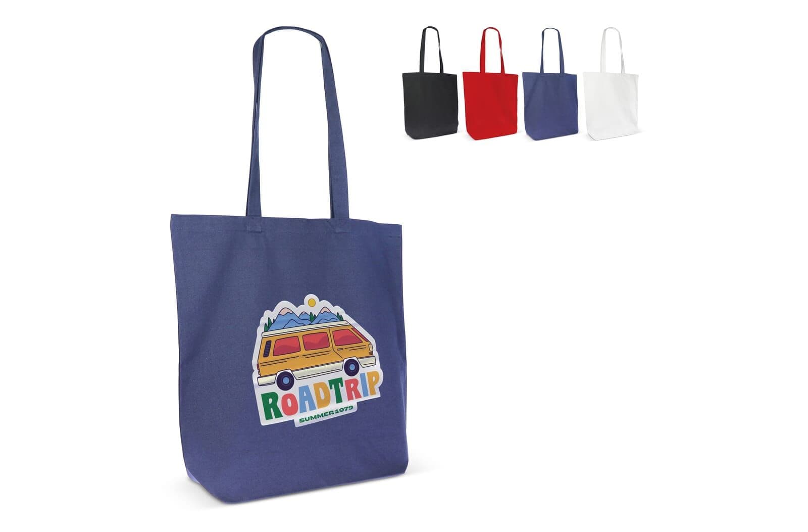 Schoudertas biologisch katoen kleur lang 270g/m² 42x12x43 cm 1