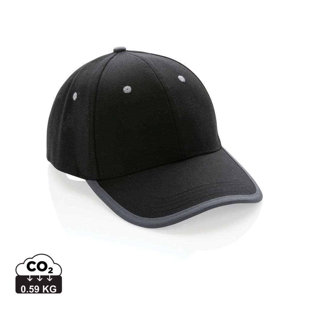Impact AWARE™ 6 panel 280gr recycled katoen cap met bies 1