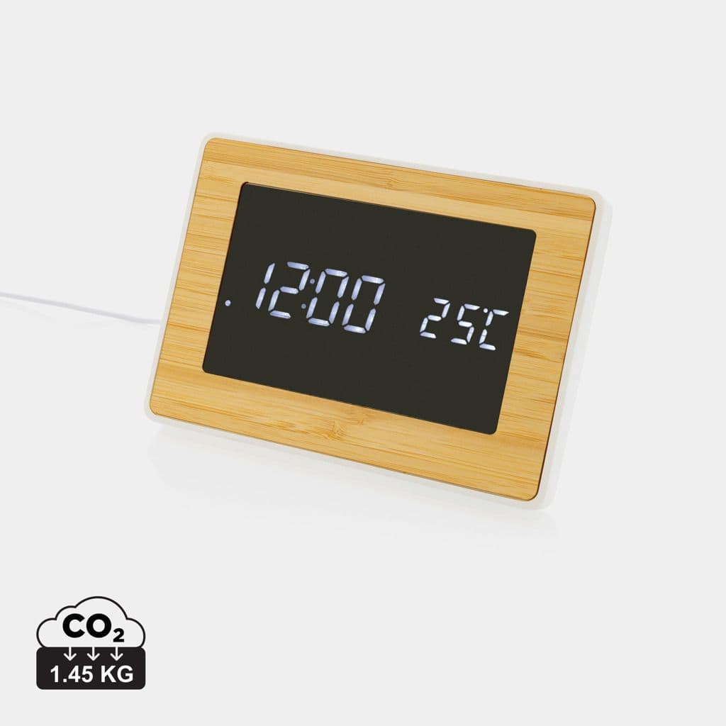 Utah RCS recycled plastic bamboe LED-klok